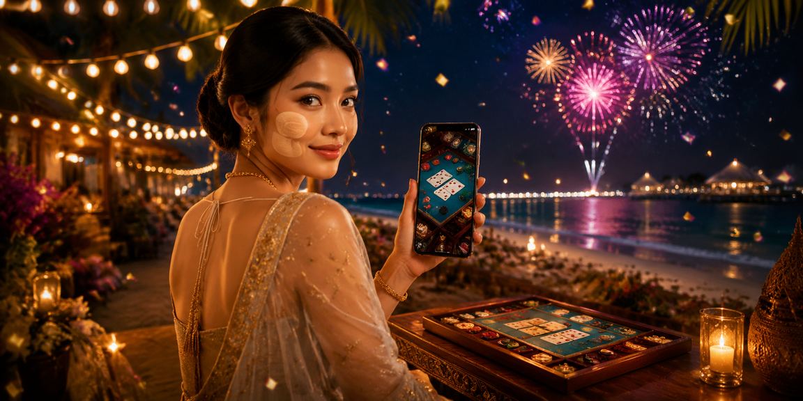 မြန်မာ့ငပလီ ပင်လယ်ကမ်းခြေ အနီးတွင် မဲဖောက်သူများ