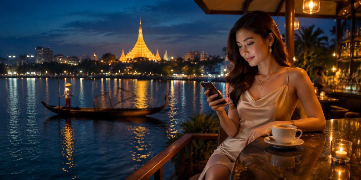 ရန်ကုန်ရွှေတိဂုံဘုရား ရှေ့၌ အွန်လိုင်းကာစီနို အသုံးပြုသူ